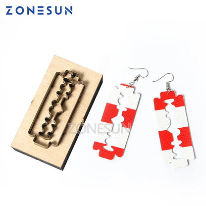 ZONESUN Custom Blade Shape Leather Earring Paper Cutting Die Tool For Die Cutting Machine DIY Punching Clicker Steel Rule Die