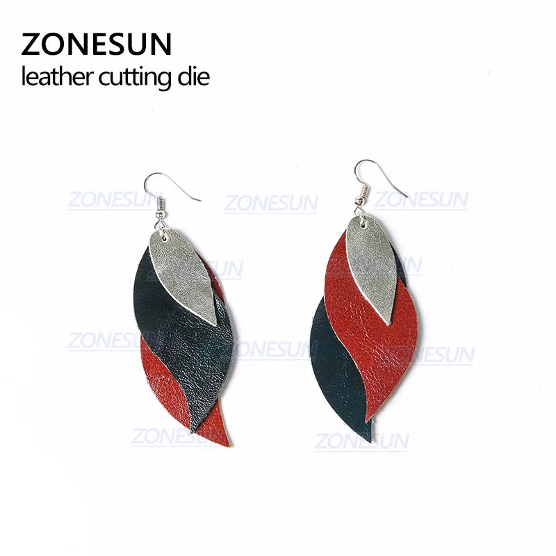 ZONESUN T9 DIY Custom Cutter Leather Earring Cutting Die / Cut Out Earring For Steel Mold Cutting Machine Press Tools