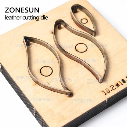 ZONESUN T9 DIY Custom Cutter Leather Earring Cutting Die / Cut Out Earring For Steel Mold Cutting Machine Press Tools