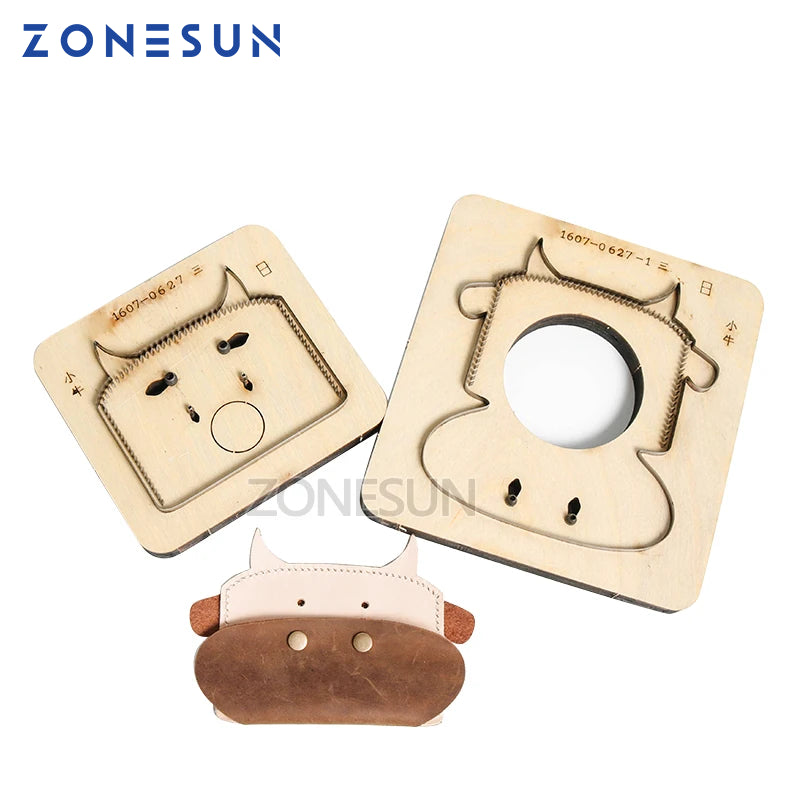 ZONESUN  Customized Calf Shape Leather Coin Holder Purse Minimalist Wallet Cutting Mold Die Cutter Animal Japanese Steel