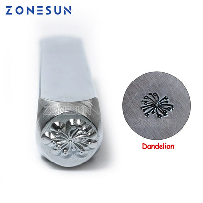 ZONESUN Dandelion Jewelry Stamping Metal Alphabet LOGO Steel Stamps Mold Marking Tool Punch Die For Gold Ring Bracelet Necklace