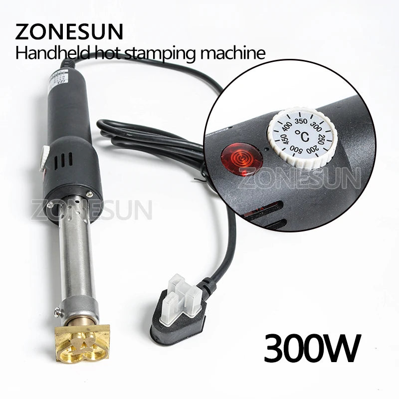 ZONESUN Leather stamping embossing machine soldering Branding iron for custom mold leather cake dessert logo handheld embosser