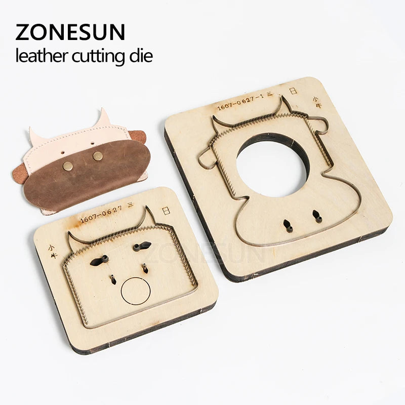 ZONESUN  Customized Calf Shape Leather Coin Holder Purse Minimalist Wallet Cutting Mold Die Cutter Animal Japanese Steel