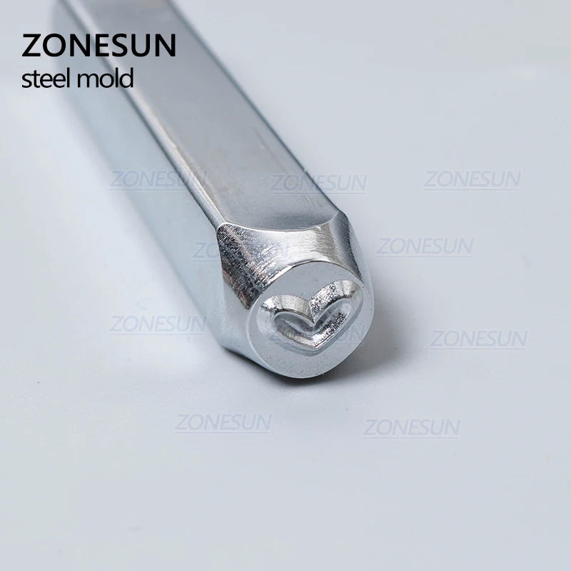 ZONESUN Heart Jewelry Stamping Metal Alphabet LOGO Steel Stamps Mold Marking Tool Punch Die For Leather Ring Bracelet Necklace