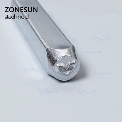 ZONESUN Heart Jewelry Stamping Metal Alphabet LOGO Steel Stamps Mold Marking Tool Punch Die For Leather Ring Bracelet Necklace