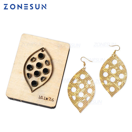ZONESUN H1 DIY Custom Cutter Leather Earring Cutting Die Leather Cut Out Earring For Steel Rule Die Cutting Machine Press Tools
