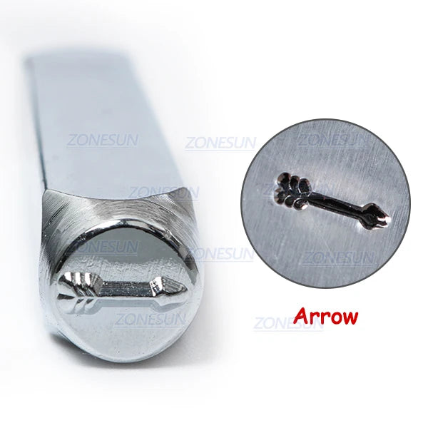 ZONESUN Arrow Jewelry Stamping Metal Alphabet LOGO Steel Stamps Mold Marking Tool Punch Die For Gold Ring Bracelet Necklace