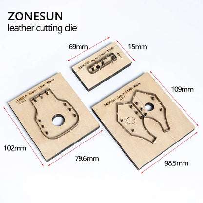 ZONESUN D110 Customized leather cutting die laser punch photo paper PVC/EVA sheet cutter mold DIY key ring knife die key cover