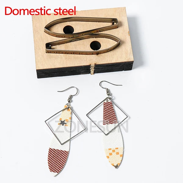 ZONESUN Custom Irregular Leather Earring Paper Cutting Die Tool For Die Cutting Machine DIY Punching Clicker Steel Rule Die