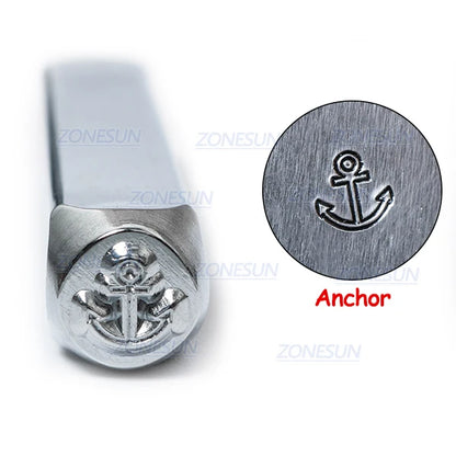 ZONESUN Anchor Jewelry Stamping Metal Alphabet LOGO Steel Stamps Mold Marking Tool Punch Die For Gold Ring Bracelet Necklace