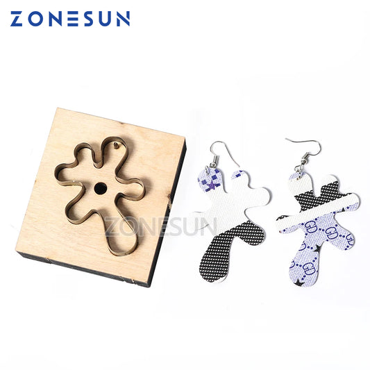 ZONESUN Custom Irregular Leather Earring Paper Cutting Die Tool For Die Cutting Machine DIY Punching Clicker Steel Rule Die
