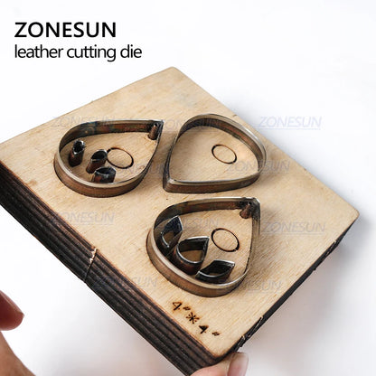 ZONESUN T11 DIY Custom Cutter Leather Earring Cutting Die Leather Cut Out Earring For Steel Rule Die Cutting Machine Press Tools