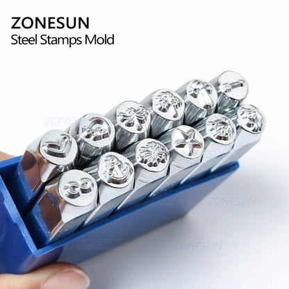 ZONESUN 4PCS Jewelry Stamping Metal Alphabet LOGO Steel Stamps Mold Marking Tool Punch Die For Gold Ring Bracelet Necklace