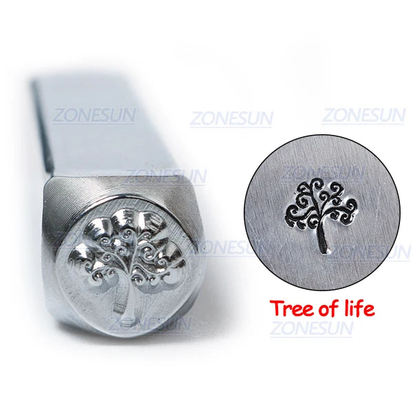 ZONESUN Tree Jewelry Stamping Metal Alphabet LOGO Steel Stamps Mold Marking Tool Punch Die For Leather Ring Bracelet Necklace
