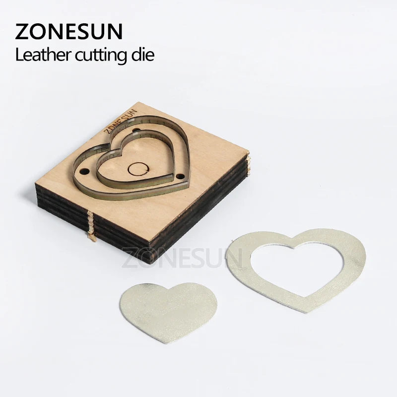 ZONESUN Heart-shape cutting die bag accessory decoration punching tool for key fob die cutting machine DIY handicraft cutter