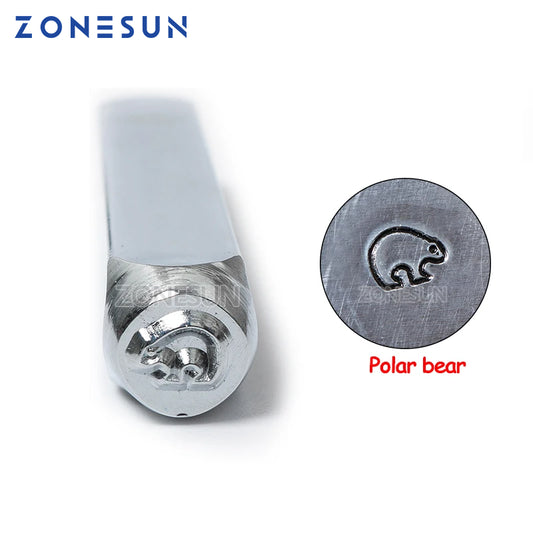 ZONESUN Bear Jewelry Stamping Metal Alphabet LOGO Steel Stamps Mold Marking Tool Punch Die For Gold Ring Bracelet Necklace