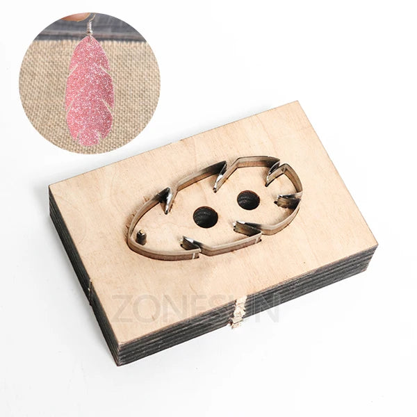 ZONESUN leather earring cutting die leaf shape paper art leather decoration tool for die cutting machine DIY handicraft cutter