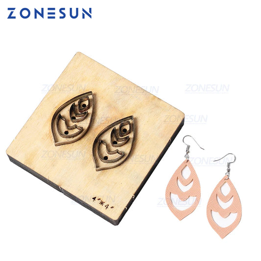 ZONESUN H9 DIY Custom Cutter Leather Earring Cutting Die Leather Cut Out Earring For Steel Rule Die Cutting Machine Press Tools