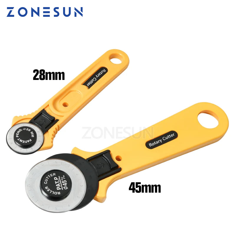 ZONESUN 1PCS 28mm  45mm Rotary Cutter Premium Quilters Sewing Quilting Fabric Cutting Craft Tool Leathercraft Tool