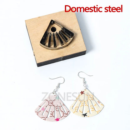 ZONESUN Custom Hand Fan Leather Earring Paper Cutting Die Tool For Die Cutting Machine DIY Punching Clicker Steel Rule Die