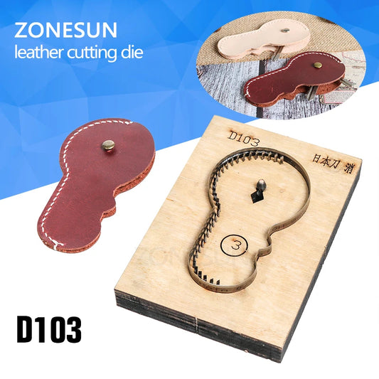 ZONESUN D103 Customized leather cutting die DIY Key Ring Wooden Template Knife Punching Key Chain Cutting Mould Cutter