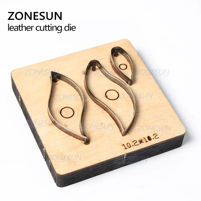ZONESUN T9 DIY Custom Cutter Leather Earring Cutting Die / Cut Out Earring For Steel Mold Cutting Machine Press Tools