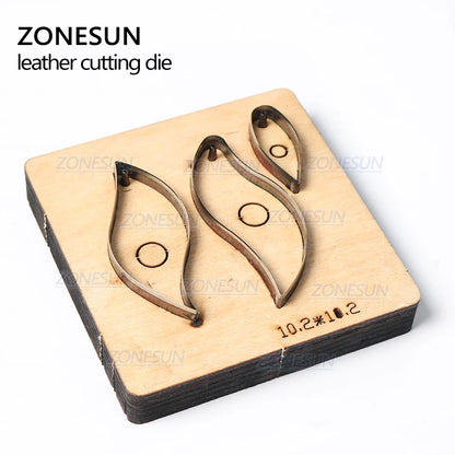 ZONESUN T9 DIY Custom Cutter Leather Earring Cutting Die / Cut Out Earring For Steel Mold Cutting Machine Press Tools