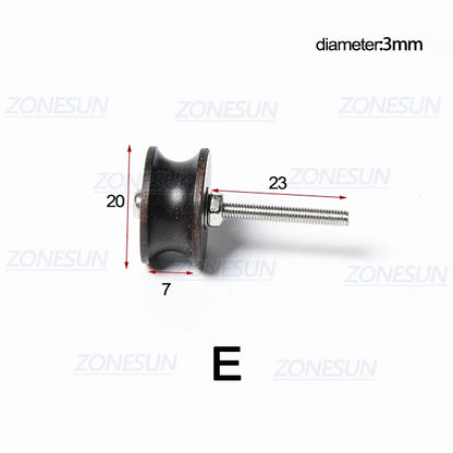 ZONESUN PJ-MT1 Leather Polish Tool Leather Burnishing Machine Ebony Wood Edge Polishing Slicker Leather Tip Side Border Polisher