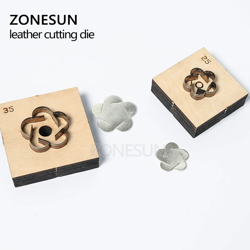 ZONESUN Ball-Flower Leather Cutting Die DIY Key Ring Cut Out Wooden Template Punching Key Chain Die Cutting Mould Decoration