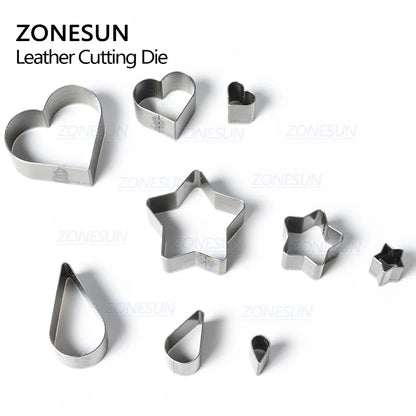 ZONESUN Full Steel Leather Cutting Die Steel Rule Die Heart Star Teardrop Mold Punching Clicker Die For Cutting Out Leather PVC