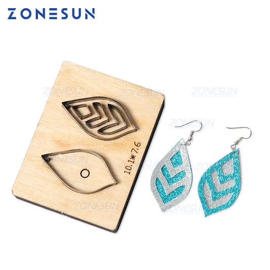 ZONESUN H7 DIY Leather Earring Cutting Die Punch Hand Tool Cut Knife Mould Japanese steel