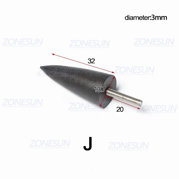 ZONESUN PJ-MT1 Leather Polish Tool Leather Burnishing Machine Ebony Wood Edge Polishing Slicker Leather Tip Side Border Polisher