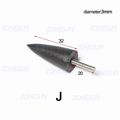 ZONESUN PJ-MT1 Leather Polish Tool Leather Burnishing Machine Ebony Wood Edge Polishing Slicker Leather Tip Side Border Polisher