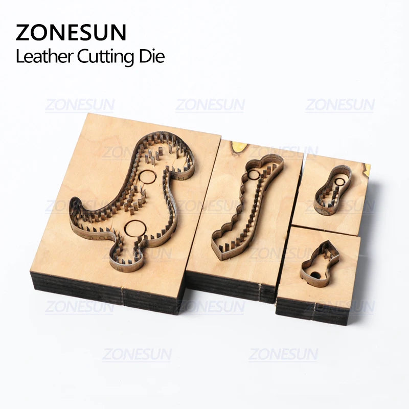 ZONESUN Custom Dinosaur Leather Key Chain Die Cuts For Handmade Key Ring DIY Hang Decoration Cutting Clicker Die Steel Rule Die
