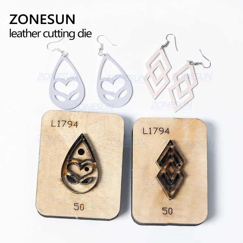 ZONESUN Leather Earring Cutting Die Steel Rule Clicker Die Leather Decoration Tool For Die Cutting Machine DIY Handicraft Cutter