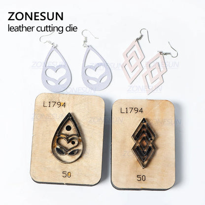 ZONESUN Leather Earring Cutting Die Steel Rule Clicker Die Leather Decoration Tool For Die Cutting Machine DIY Handicraft Cutter