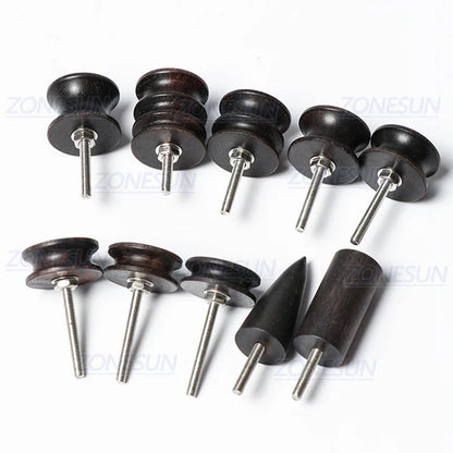 ZONESUN PJ-MT1 Leather Polish Tool Leather Burnishing Machine Ebony Wood Edge Polishing Slicker Leather Tip Side Border Polisher