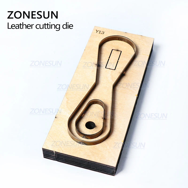 ZONESUN Custom Leather Key Chain Die Cuts For Handmade Key Ring DIY Key Fob Punching Tool  Cutting Clicker Die Steel Rule Die