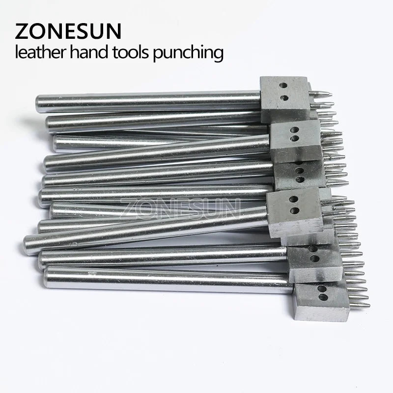 ZONESUN Leather Hole Punches Spacing 4 5 6mm Diy Hand Perforated Round Stitching Punch Tools Hole Cut Leather Punching Tool