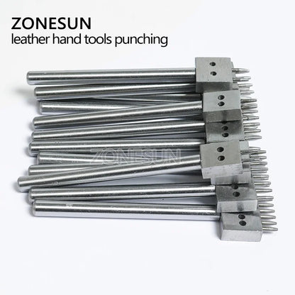 ZONESUN Leather Hole Punches Spacing 4 5 6mm Diy Hand Perforated Round Stitching Punch Tools Hole Cut Leather Punching Tool