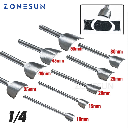 ZONESUN 9PCS /set Stainless Steel Corner Cutter Belt Hollow Hand Puncher Leather Craft Tool 10-50mm Home DIY Gift