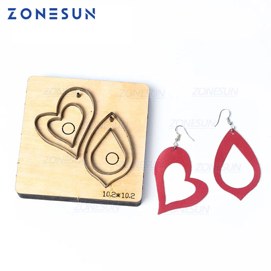 ZONESUN T3 DIY Custom Cutter Leather Earring Cutting Die Leather Cut Out Earring For Steel Rule Die Cutting Machine Press Tools