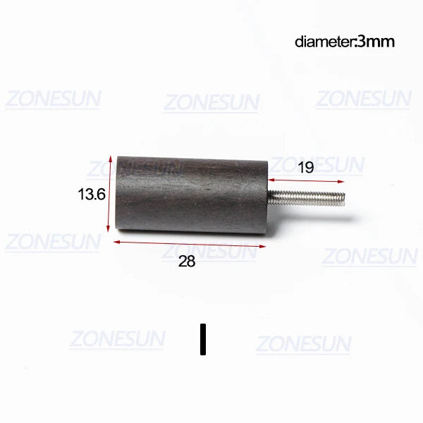 ZONESUN PJ-MT1 Leather Polish Tool Leather Burnishing Machine Ebony Wood Edge Polishing Slicker Leather Tip Side Border Polisher