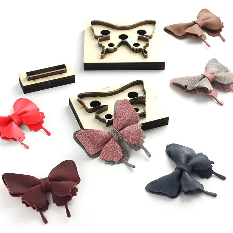 ZONESUN Leather Craft Butterfly Shape Die, Japan Steel Blade, Art Template, Cutting Mould, Handmade Punching Tools, 3 Pcs Set