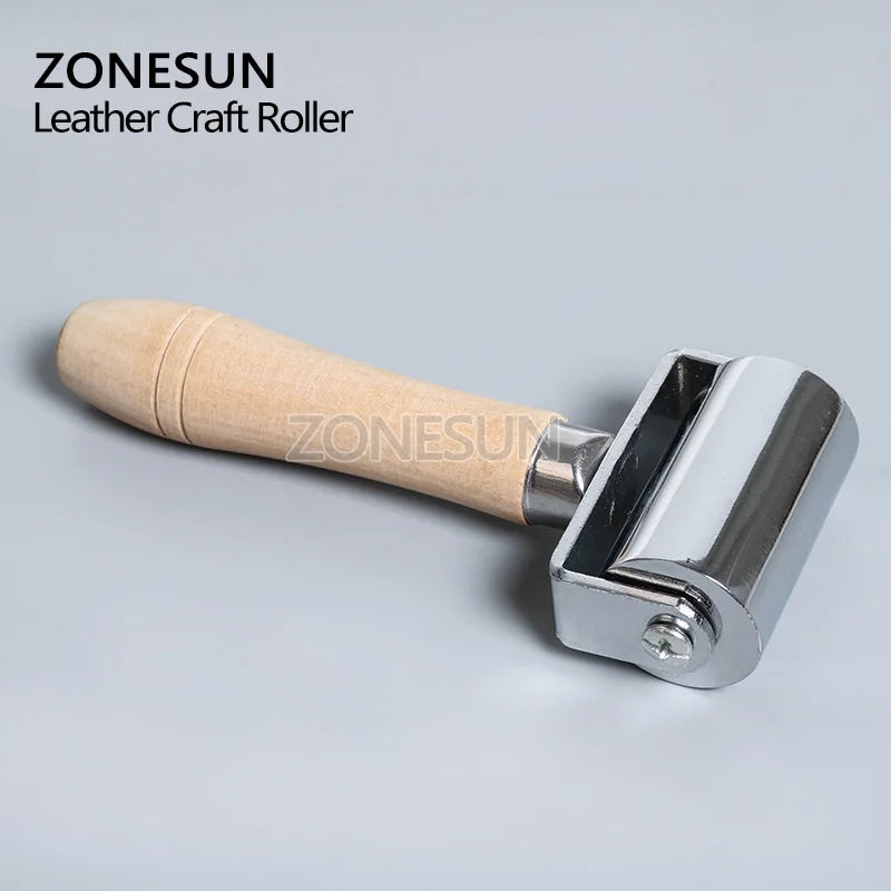 ZONESUN Press Edge Roller Leather Glue Laminating Leather Craft Tools Leather Edge Creaser Smoother For DIY Handmade