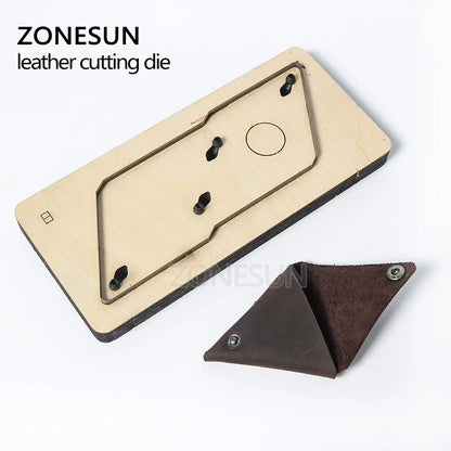 ZONESUN Customized Triangular Leather Coin Holder Change Purse Minimalist Wallet Cutting Mold Die Cutter Animal Japan Steel