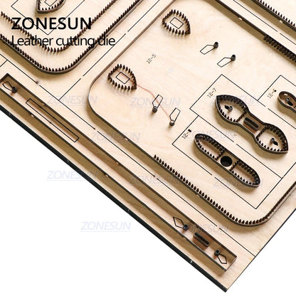 ZONESUN Shoulder Bag Leather Cutting Die Custom Cross-body bag Punching Tool Bag Steel Rule Die Small Wallet Cutter Die Cuts
