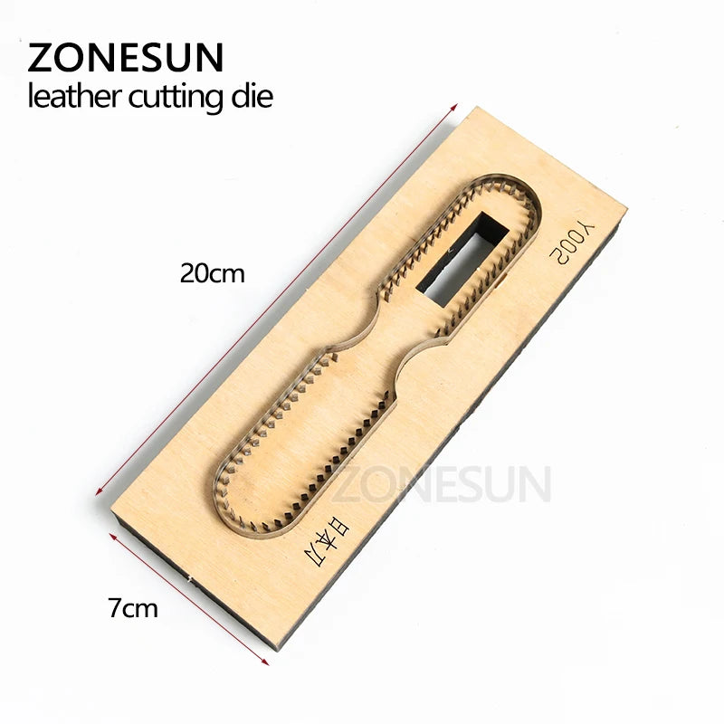 ZONESUN Customized leather cutting die Leather Craft DIY Key Ring Wooden Template Knife Punching Key Chain Cutting Mould Cutter