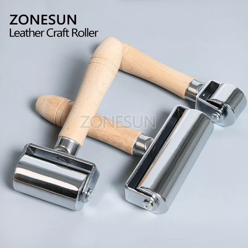 ZONESUN Press Edge Roller Leather Glue Laminating Leather Craft Tools Leather Edge Creaser Smoother For DIY Handmade