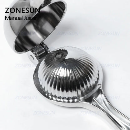 ZONESUN Mini Stainless Steel Citrus Fruits Squeezer Orange Lemon Pomegranate Hand Press Manual Juicer Lemon Pressing Machine